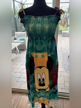 3 pcs Mickey Mouse Tie-Dye Midi Dress - Teal, Orange, Gray (fits up to a Large)